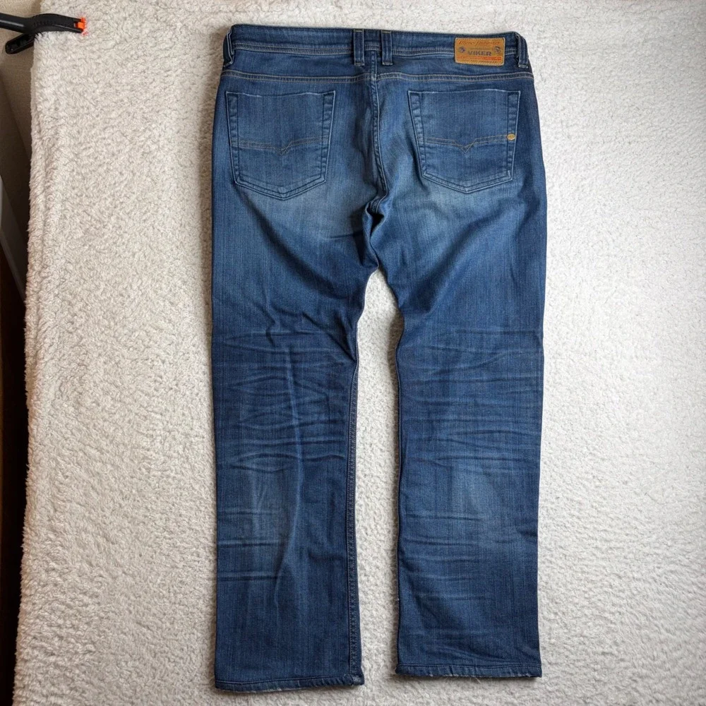 Diesel Viker Regular Straight Leg Jeans Mens 36 (38x29) Blue Wash Denim U0824